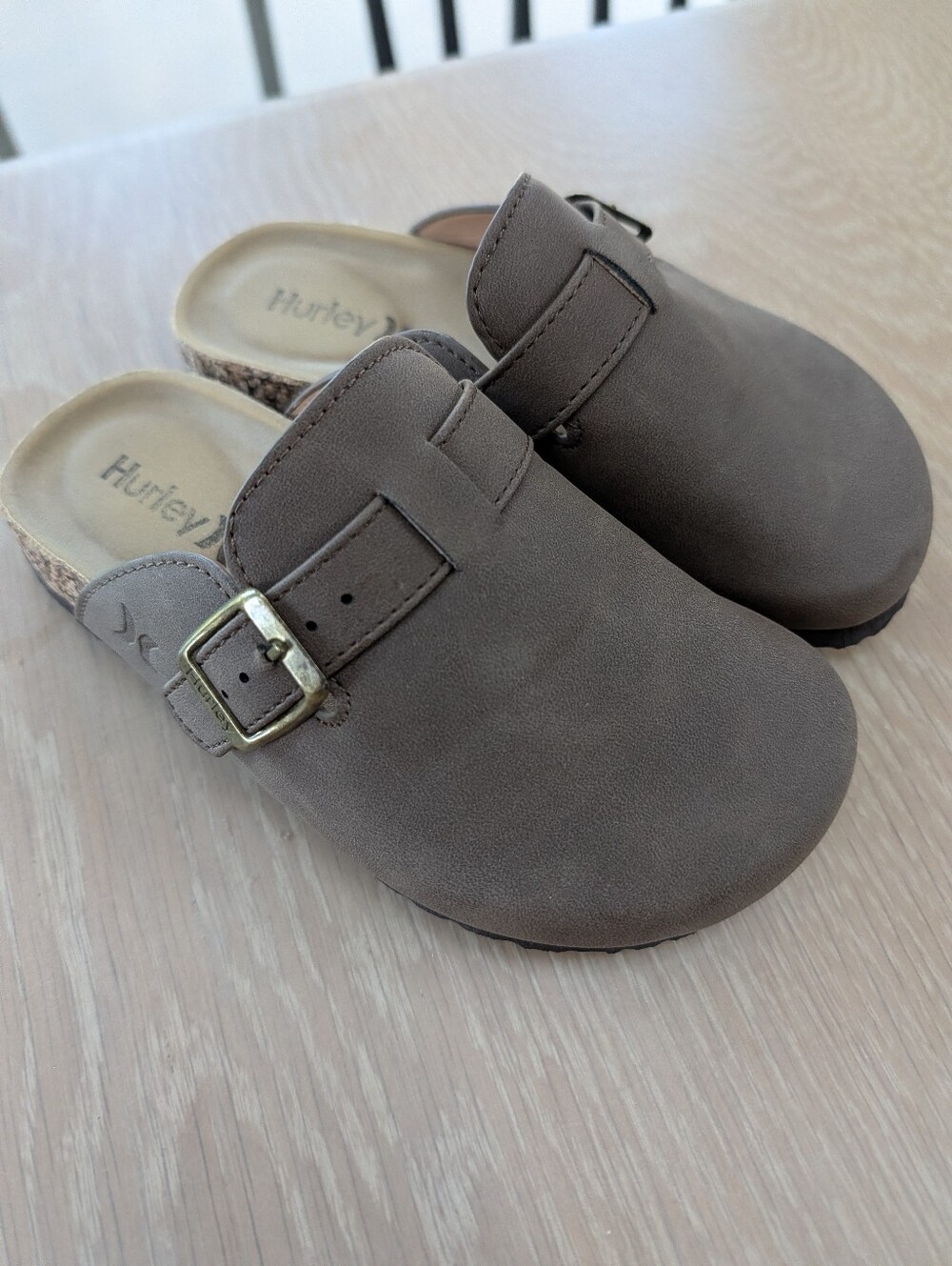 Hurley Kids Taupe Slip-On Clogs with Buckle